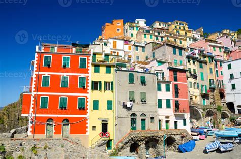 Riomaggiore Traditional Typical Italian Fishing Village In National