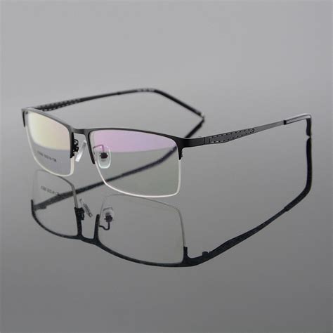 Mens Titanium Alloy Myopia Eyeglasses Frames Half Rimless Glasses