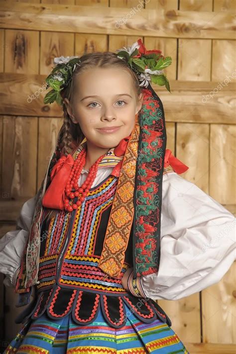 Polish Girl In National Costume Krakow — Stock Photo © Evdoha 23396154