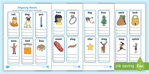 Free Free Rhyming Words Kindergarten Resource Twinkl Usa