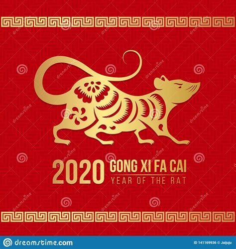 The phrase is generally used to wish a happy new year. Chinese New Year Gong Xi Fa Cai 2020 With Gold Rat Chinese ...