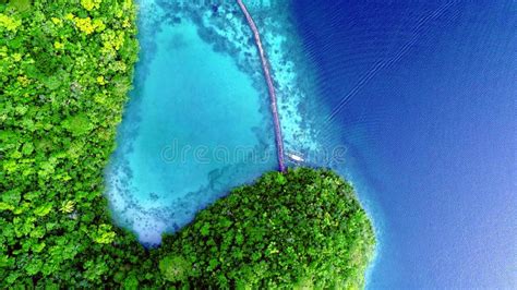 Tropical Landscape Rainforest Hills And Azure Water In Lagoon With