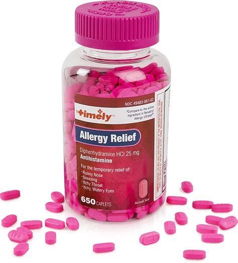 Timely Allergy Pills With Diphenhydramine Hcl 25 Bangladesh Ubuy