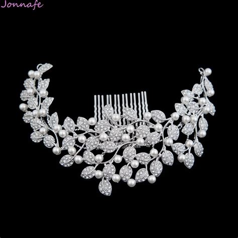 jonnafe fashion rhinestone wedding big hair comb accessories bridal silver color hair crown