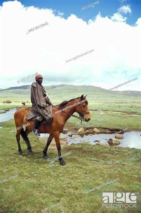 Basotho People Settled On Sani Pass Lesotho Africa Stock Photo