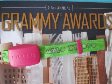 Coldplay Wristband 2012 54th Grammy Awards Grammys Set Used Prop
