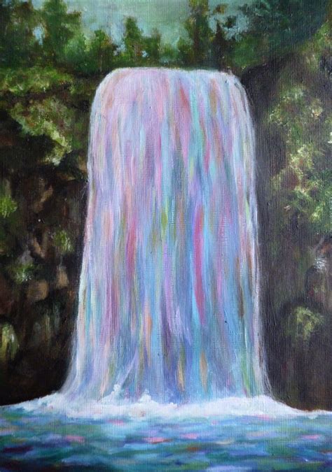 Fantasy Colourful Waterfall Painting Instant Download Etsy