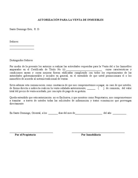 Modelo De Carta De Autorizacion Contrato De Compraventa De Inmueble Pdf Sexiz Pix