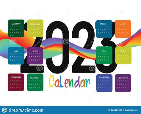 2023 Calendar Year Vector Illustration Stock Illustration
