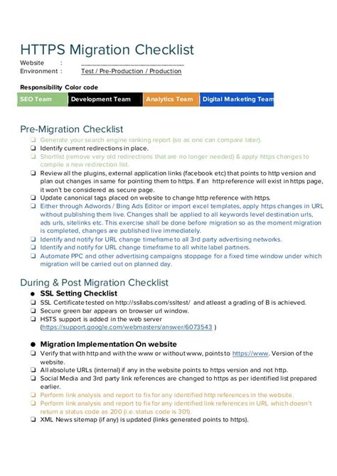 Migration Checklist