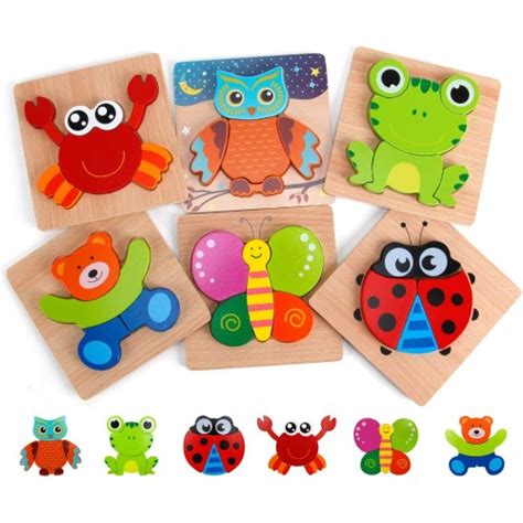 Slotic Wooden Puzzles For Toddlers Animal Jigsaw 1 2 3 Years Old Kids