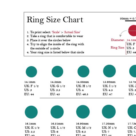 Ring Size Chart Eu
