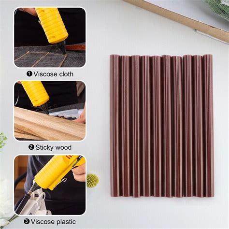 10pcs 100mm X 7mm Adhesive Hot Melt Glue Sticks For Hot Melt Glue Brown D3n8 Ebay