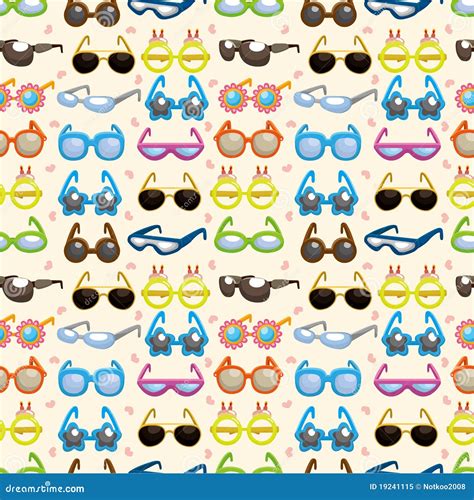 Seamless Sunglasses Pattern Stock Vector Illustration Of Colorful
