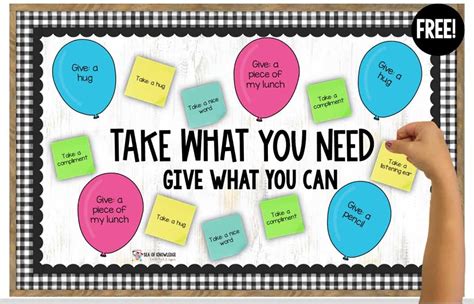 5 Fantastic Take What You Need Give What You Can Bulletin Board Ideas