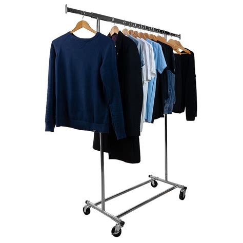 1320mm Wide Portable Chrome Iron Clothes Garment Rack With Extendable