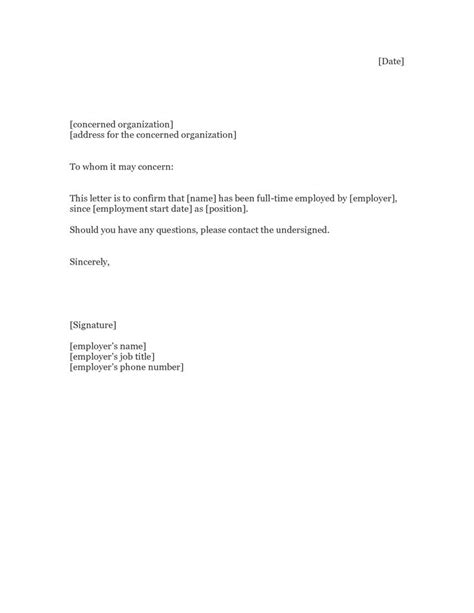 proof  employment letter sample proof  employment