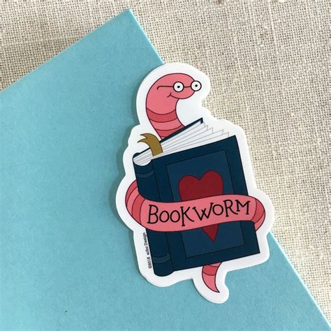 Bookworm Vinyl Sticker Reader T Laptop Sticker Etsy