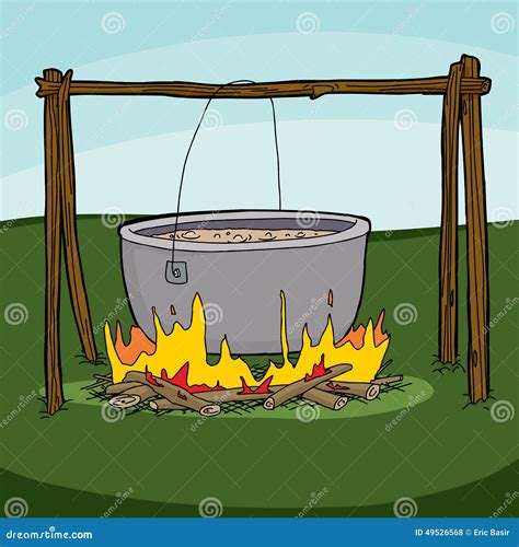 Cooking Soup In Campfire Stock Illustration Image