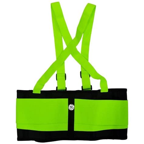 Ge Hi Vis Adjustable Back Support Belt 5x28 36 Blackgreen Sml