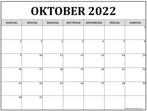 Blank October 2022 Calendar Printable Template Calendar Design