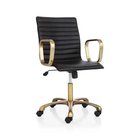 Will the ripple price go up? Ripple Black Leather Office Chair with Brass Frame ...