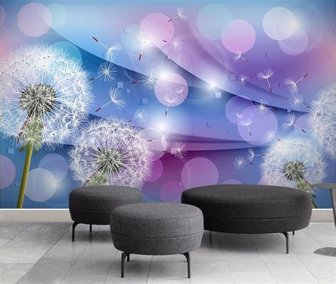 Modern Wallpapers Dandelion 3d Wall Murals Living Room Stereoscopic 3d