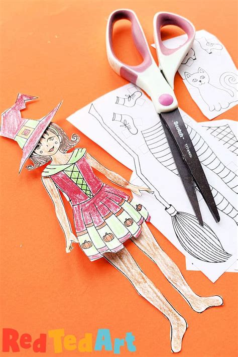 Printable Paper Dolls For Halloween Red Ted Art Kids Crafts