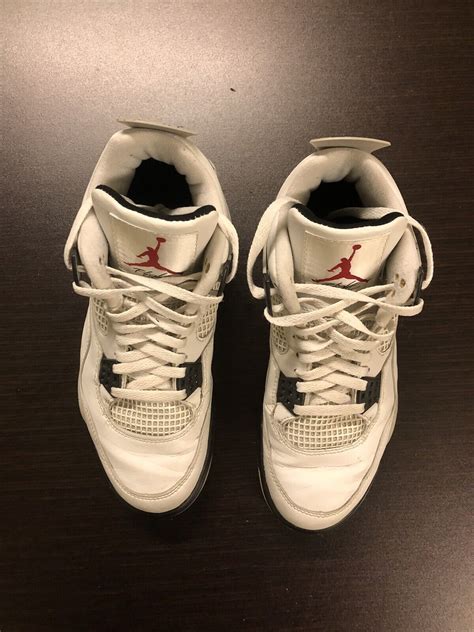 Nike Air Jordan 4 Retro White Cement 1999 Size 9 136013 101 Grey Black Iv Ebay
