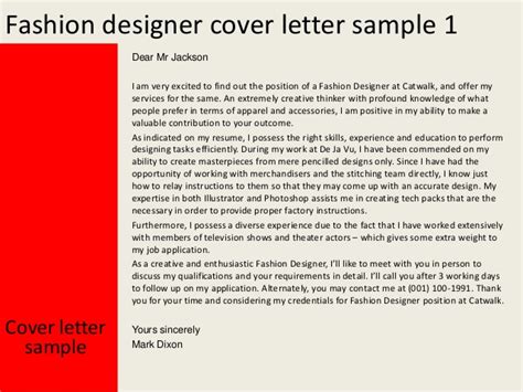 Learn how to write that perfect cover letter to get you the job you deserve. Fashion designer cover letter