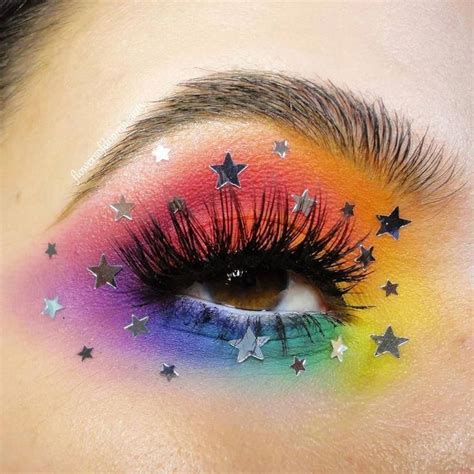 Rainbow Eye With Stars I Love This Creative Look It Is So Fun And A