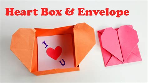 How To Make An Origami Heart Box And Envelope Pop Up Heart Diy Crafts
