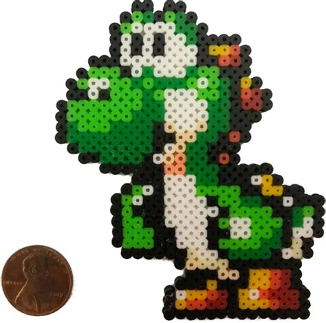 Yoshi Super Mario Bros Mini Bead Sprite Artkal Pixel Art Retro Nintendo