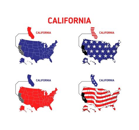 california map with usa flag design illustration 6959099 vector art at vecteezy