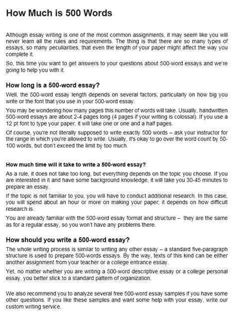 500 Word Essay Example Length And Writing Tips At Kingessays©