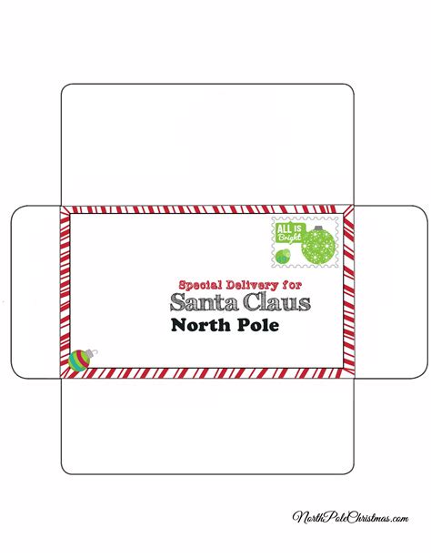 4 download mini christmas envelopes printable. Free envelope to go with your child's letter to Santa | Santa letter, Envelope template, Santa ...