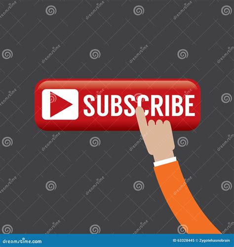 Hand On Subscribe Button Stock Vector Illustration Of Vector 63328445