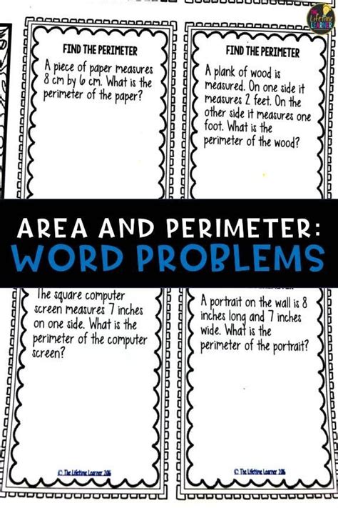 area and perimeter word problems 3rd grade area and perimeter 3 md 8 word problems word