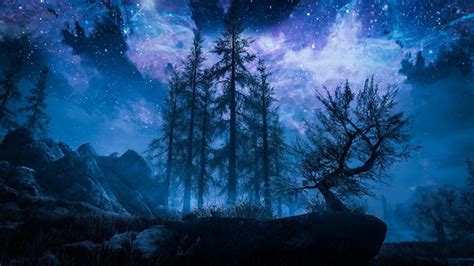 Skyrim Night Sky Awesome Game Art — Steemit Night Sky Art Fantasy
