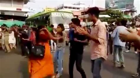 Video Kerala Woman Slaps Daughter During Flash Mob For Bunking College