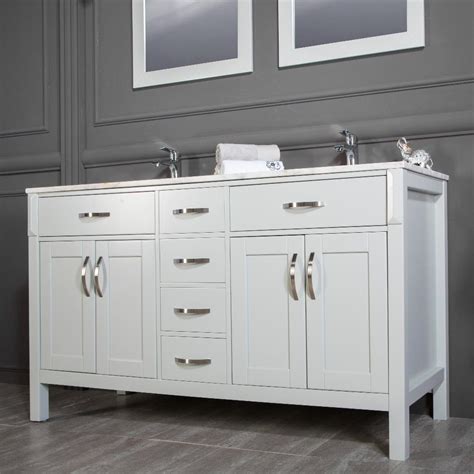 Find the perfect home office furnishings at hayneedle, where you can buy online while you explore our room designs and curated looks for tips, ideas & inspiration to help you along the way. Woodbridge 60 inch Light Gray Double Sink Bathroom Cabinet | Vanity Sale