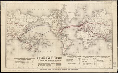 Map Showing The Telegraph Lines In Operation Under Contract And