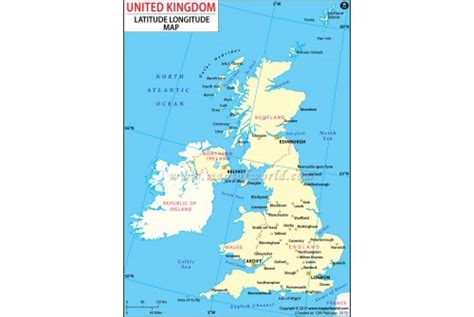 Buy United Kingdom Latitude And Longitude Map