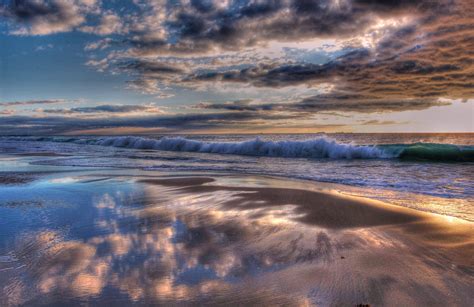 1920x1080 1920x1080 Sky Waves Ocean Beach Sunset Coolwallpapersme