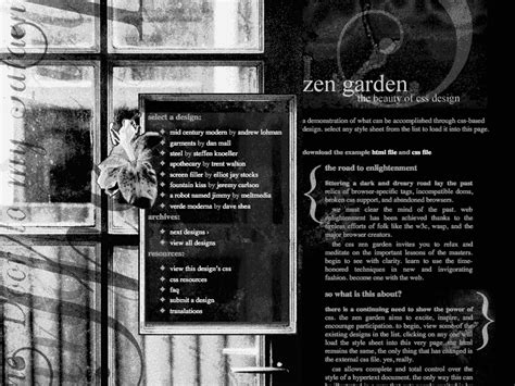 The zen garden project was started to: door to my garden | Css zen garden, Zen garden, Design