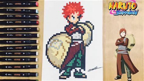 Tuto Dessin Pixel Art Gaara Naruto How To Draw Gaara Naruto Pixel Art