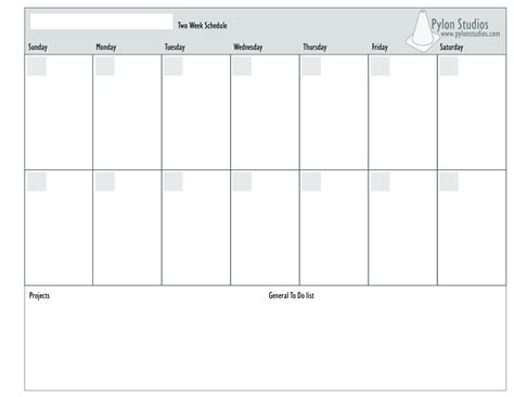 Two Week Printable Calendar Free Calendar Template