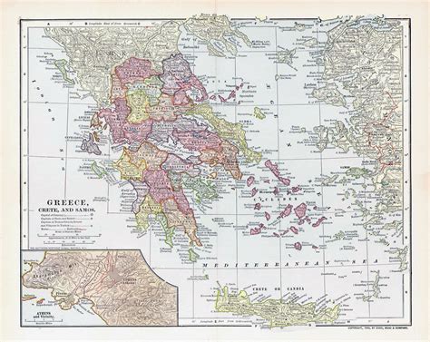 Large Detailed Old Political And Administrative Map Of Greece 1903