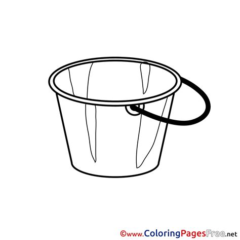 Bucket Coloring Clipart Drawing Pail Beach Printable Template Pages