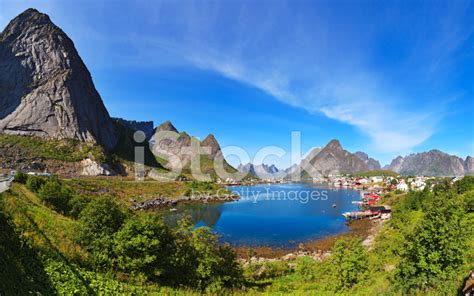 Fishing Village Reine Panorama Norway Stock Photo Royalty Free